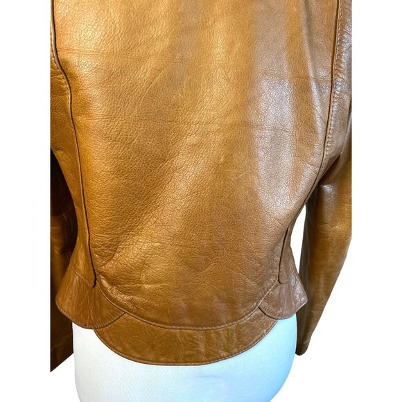 Vintage East West Tan Leather Jacket Signed Reptila Numbered 200 13 HTF Original - Picture 13 of 16